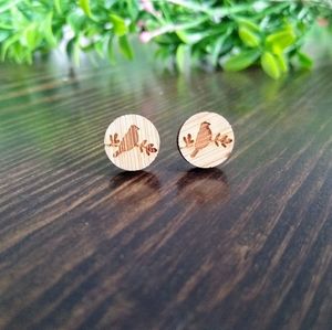 Etched Wooden Earrings